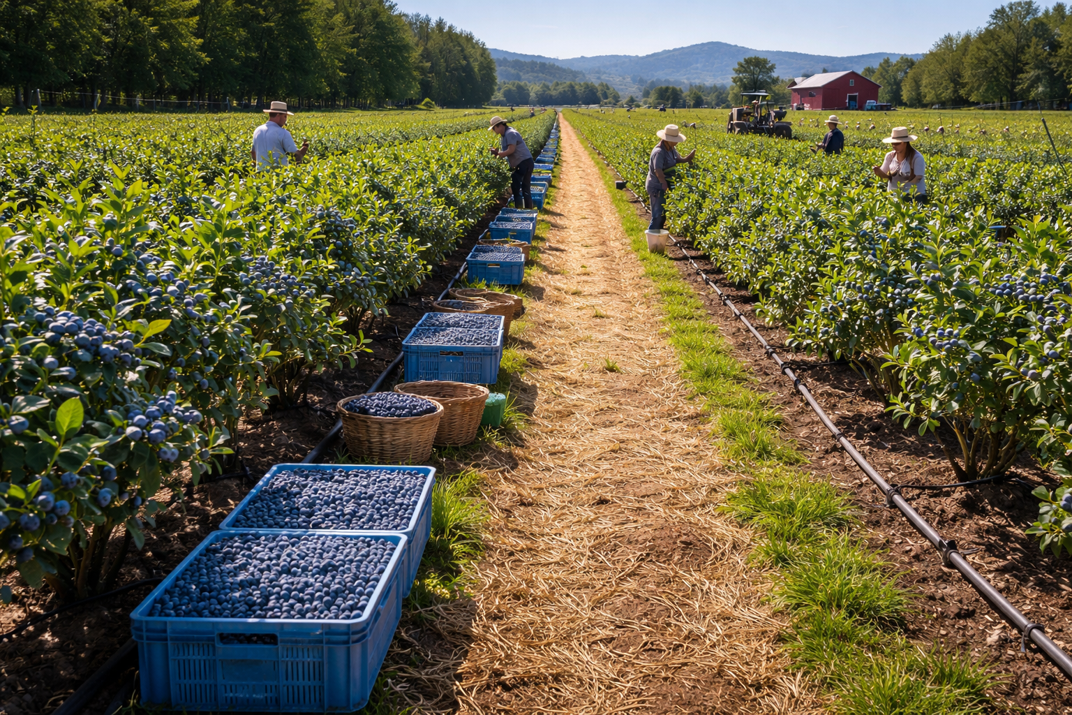 Agricultura organizată în plantațiile de afine – secretul recoltelor bogate